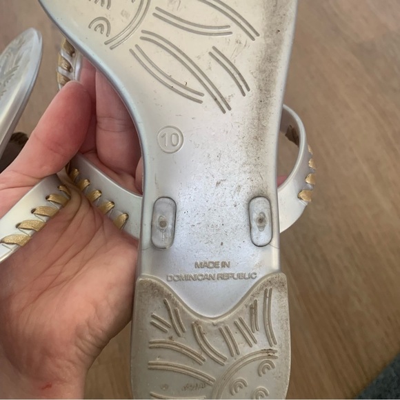 Jack Rogers Silver Jelly Sandals Size 10 - Picture 5 of 5